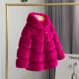 New Hooded Children's Fur Jacket Imitation Otter Rabbit Fur Girl Thickened Children's Clothing Baby Autumn and Winter Fur Coat - Image 6