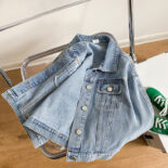 Boys and girls baby casual denim jacket spring and autumn children's fashion jacket top - Image 3