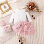 Autumn and winter new girls and baby girls long-sleeved trend suit two-piece set - Image 3