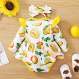 Summer spot long-sleeved new fruit with turban two-piece set - Image 2