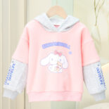 Autumn Girls Long Sleeve Color-Blocked Fleece Hooded Sweatshirt Set Style Casual and Versatile Two-Piece Pair Girls Kids - Image 7