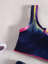 Infants, boys, girls and babies summer tie-dye sets, breathable tops and shorts, fashion suits - Image 7