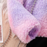 Children's clothing, autumn and winter, style, tie-dye, lapel, fur coat, suspender jumpsuit, long pants, girls' suit - Image 6