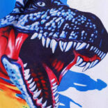 Baby boy spring and autumn cartoon dinosaur print round neck pullover version long sleeve top tide - Image 3