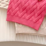 Girls' sweater skirt autumn and winter new solid color rabbit head knitted two-piece set baby girl reverse collar long sleeve - Image 8