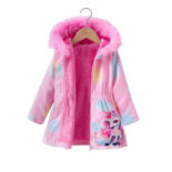Children's Clothing New Girls Autumn and Winter Cartoon Hooded Fleece Thickened Jacket - Image 5