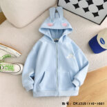 Winter New Fleece Children's Clothing Version Big-Eared Cartoon Girl Hooded Casual Jacket - Image 4