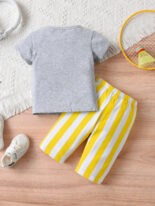 Summer cotton boys and girls round neck short sleeve T-shirt shorts set - Image 2