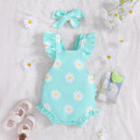Children's clothing hot girl baby print one-piece crawling clothes - Image 2