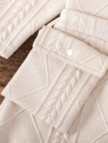 Autumn New Textured Knitted Flying Sleeve Top Irregular Cupreme Pants Set Two Piece Set with Bag - Image 5