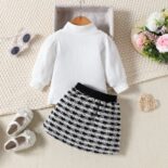 New Elegant Girl Style Skirt Long Sleeve Top Two Piece Set for Women's Treasure Autumn Collection - Image 2