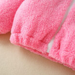 Girls Fall Winter Kids New Fleece Lady Sweater Thickened Bunny Ears Lambswool Top - Image 3