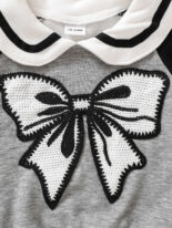 Children's Clothing Girls Spring Autumn Little Children's Big Butterfly Embroidery Casual Pants Set - Image 5