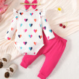 Bow White Heart Stitching Long Set - Image 2