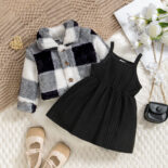 Girl's Jacket Skirt Set Autumn and Winter Style Little Fragrance Baby Skirt Set Baby Wear New