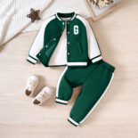 Children's autumn suit, girl's velvet sweatshirt set, cute long-sleeved cartoon children's cotton set, baby two-piece set - Image 2