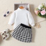 New Elegant Girl Style Skirt Long Sleeve Top Two Piece Set for Women's Treasure Autumn Collection - Image 3