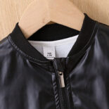 Children's leather jacket baby coat spring and autumn boys boys boy leather jacket autumn jacket fashion - Image 2