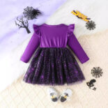 Fly sleeve long sleeve panelled spider web dress - Image 2