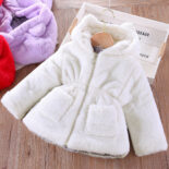 Girls' winter clothes with thick cotton coats, children's ear hair sweaters, children's baby rabbit hair warm little cotton clothes - Image 6