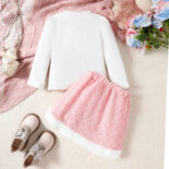 Children's clothing autumn new fashion casual girl love long sleeve t-shirt raw skirt set - Image 2