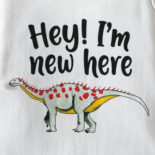 Autumn baby clothing set, boys' baby dinosaur long sleeved printed jumpsuit, long pants, hat, three piece set - Image 6