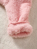 Baby pajamas thickened double-sided velvet new baby warm ribbed pajamas solid color - Image 9