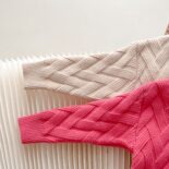 Girls' sweater skirt autumn and winter new solid color rabbit head knitted two-piece set baby girl reverse collar long sleeve - Image 9