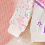 Girl long sleeve hooded rainbow pony pattern + pink skirt set - Image 6