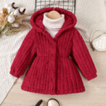Children's Clothing New Girls Winter Hooded Plush Long Jacket
