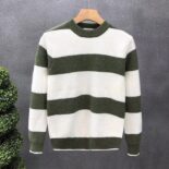 Long Sleeve Knit Sweater Men Crew Neck Sweater New Winter Men Loose Outer Wear Thermal Top Sweater - Image 2