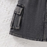 Style girl camisole, hooded long sleeve letter print sweatshirt, denim skirt three-piece set - Image 9