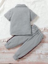 collegiate fashion short sleeve + trousers two-piece suit, spring, summer and autumn - Image 2