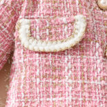 Baby girl small fragrance suit autumn move new fur spliced jacket + shorts + beret three-piece set - Image 8