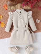 Autumn and winter style girl texture wrinkled flying sleeve princess dress - Image 3