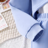 Girls autumn and winter, hooded long sleeve letter print sweatshirt trousers three-piece set - Image 7