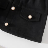 Children's clothing high-end suit, autumn and winter, new woolen long-sleeved short coat + short skirt + beret girl suit - Image 5