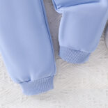 Girls autumn and winter, hooded long sleeve letter print sweatshirt trousers three-piece set - Image 9