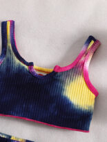 Infants, boys, girls and babies summer tie-dye sets, breathable tops and shorts, fashion suits - Image 9