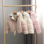 Autumn and winter boys and girls imitation fox fur coat new children's warm sweater trendy motorcycle clothes thickened