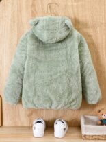 New Baby Coat with Hairy Zipper for Autumn and Winter, Hooded Cute Thick Coat - Image 2