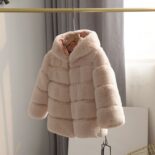 New Hooded Children's Fur Jacket Imitation Otter Rabbit Fur Girl Thickened Children's Clothing Baby Autumn and Winter Fur Coat - Image 2