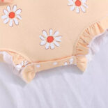 Children's clothing, casual summer, small daisy, print, baby and toddler girls, bow, sleeveless triangle climbing clothes - Image 4