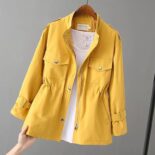 Jacket Women's Spring and Autumn New Windbreaker Women's Mid-length Version Loose Jacket Waist Cinched Thin Small Man Top - Image 5