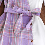 Autumn New Girls Dress Version Plaid Stitching Sweet Wind Long Sleeved Princess Dress - Image 6