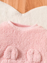 Baby pajamas thickened double-sided velvet new baby warm ribbed pajamas solid color - Image 5