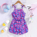 Sundress suspender summer new floral waist dress sweet print mini - Image 2