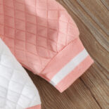 New Baby Girl Small Plaid Contrasting Baseball Uniform - Image 6