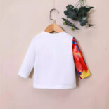 Baby boy spring and autumn cartoon dinosaur print round neck pullover version long sleeve top tide - Image 2