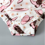 Children's summer style Girls Hipster Fan Sleeveless Printed Backless One-piece Swimsuit Children's Wear - Image 5